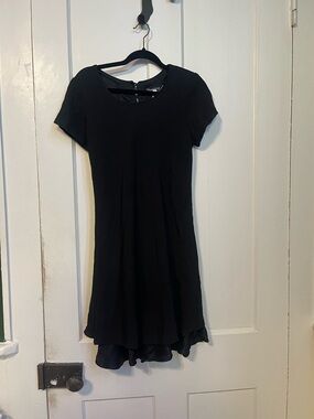 Vintage 90s Black Short-Sleeve Scoop Neck Dress